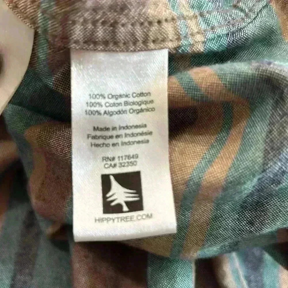 Men's Striped Casual Button Down Shirt - Blue and Brown - Picture 7 of 9